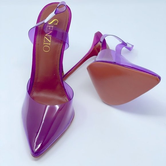 Purple Transparent Slingbacks - Picture 2 of 2